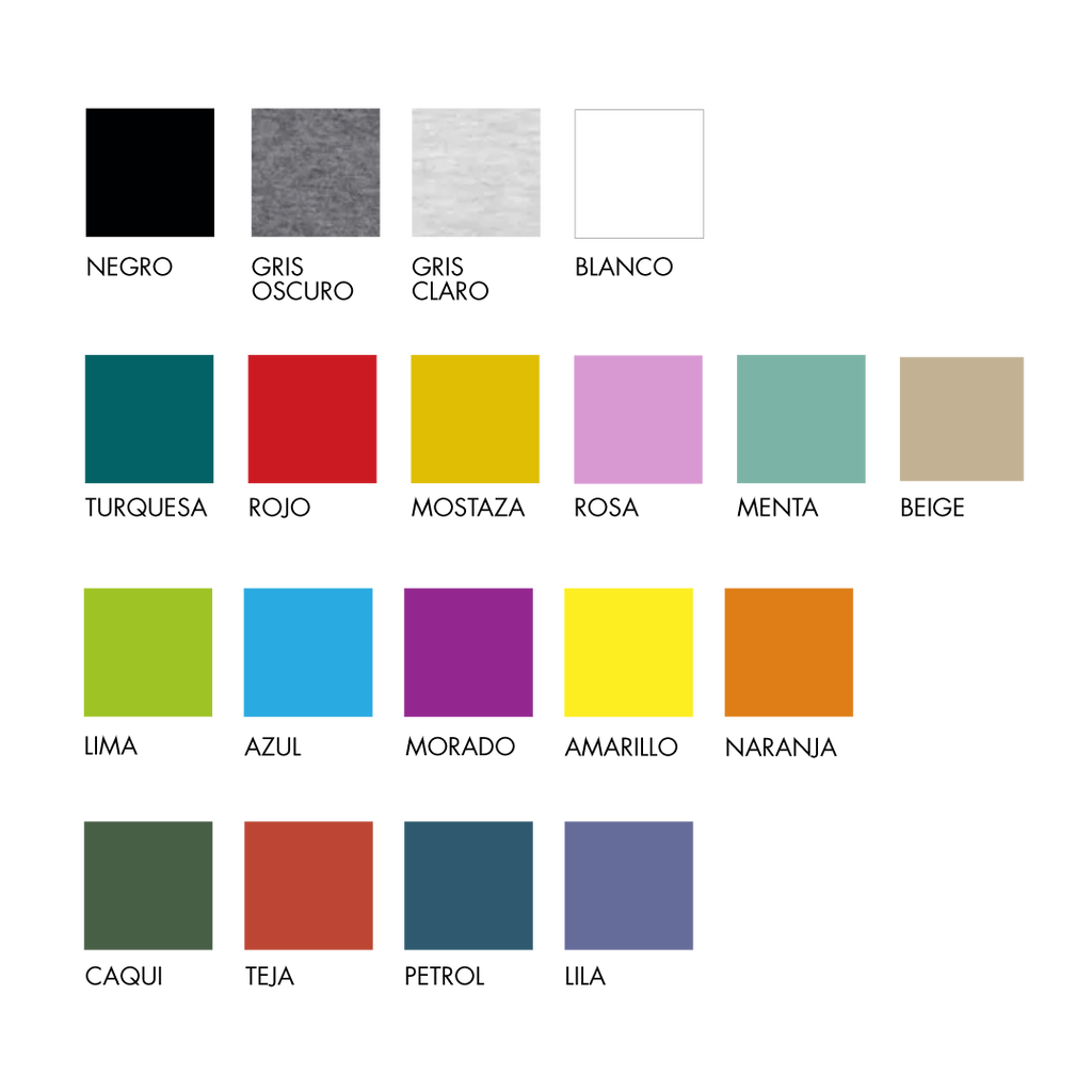 colores disponibles para un haramaki a medida