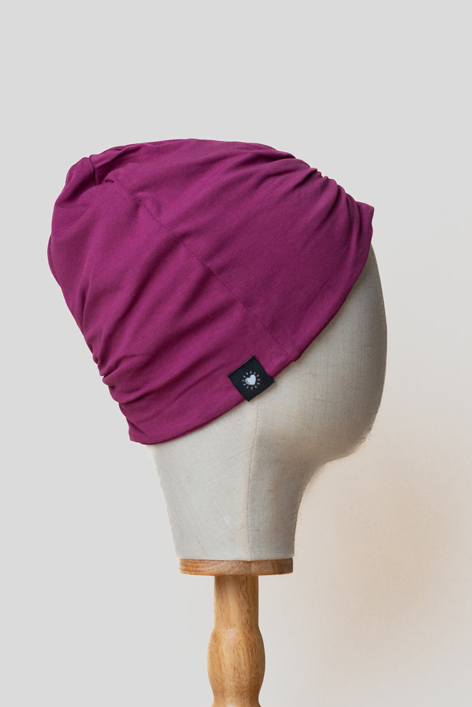 Turbante color morado en algodón orgánico de Happy Belly