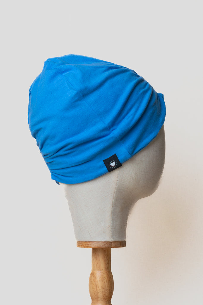 Turbante azul de algodón orgánico de Happy Belly 