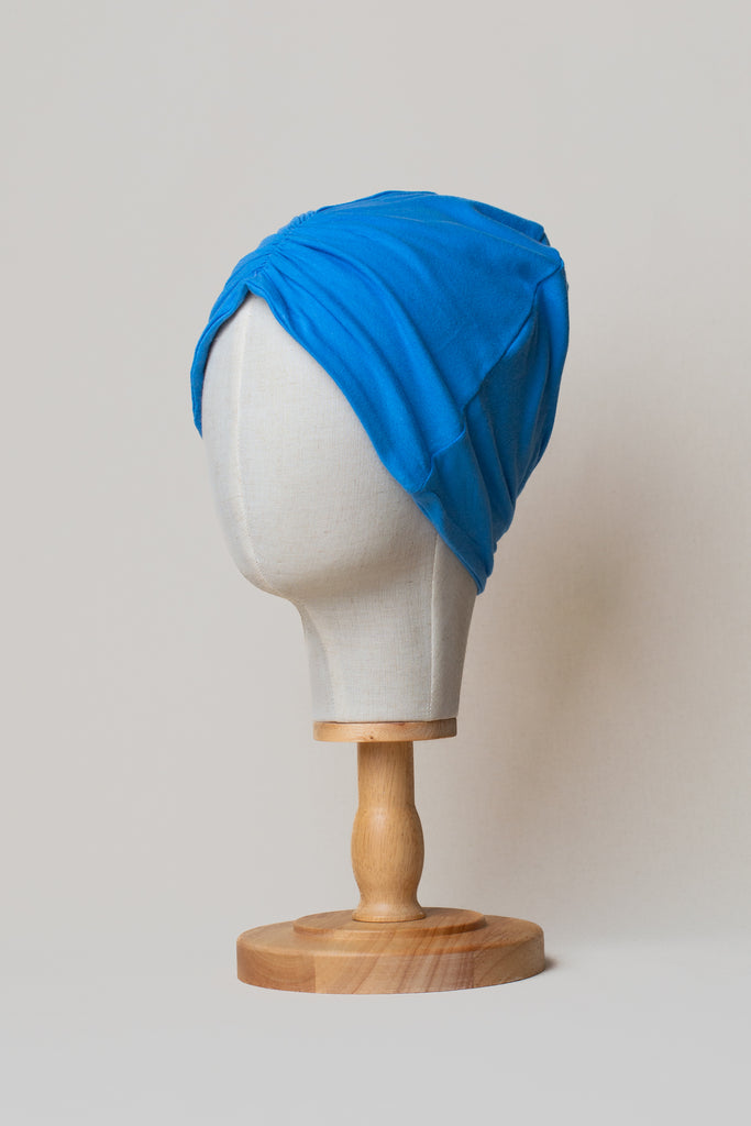 Turbante azul de algodón orgánico de Happy Belly