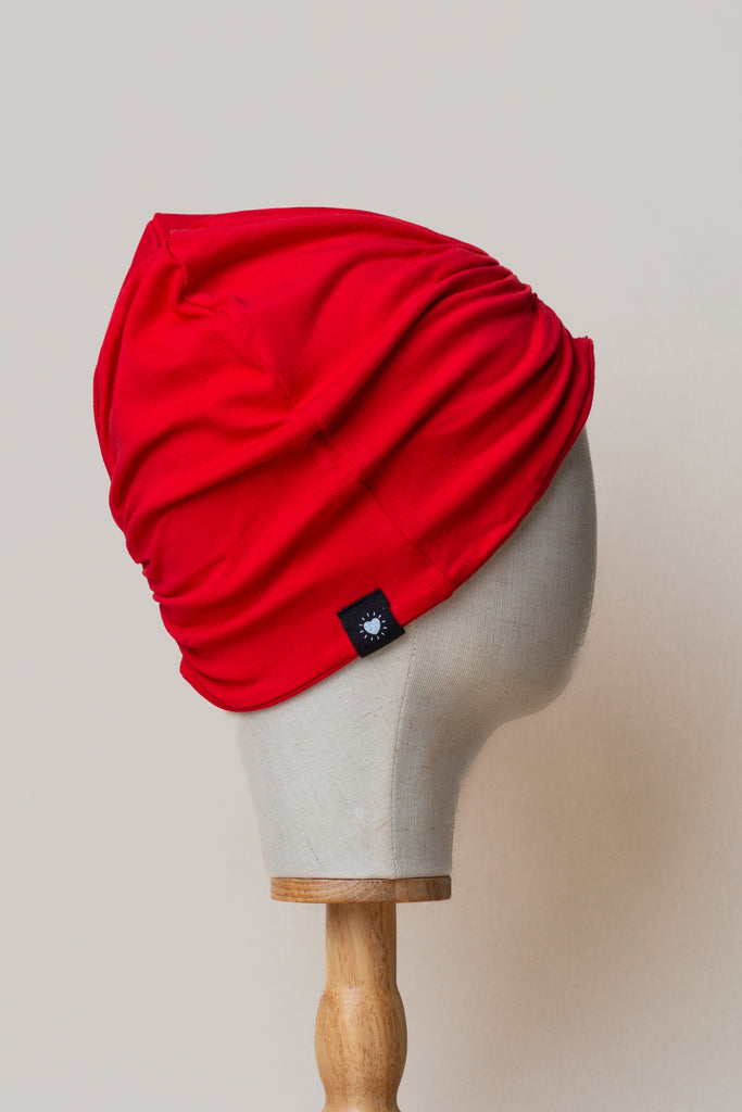 Turbante rojo de algodón orgánico de Happy Belly 