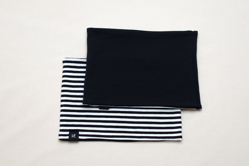 Haramaki infantil reversible: rayas negras & negro de Happy Belly